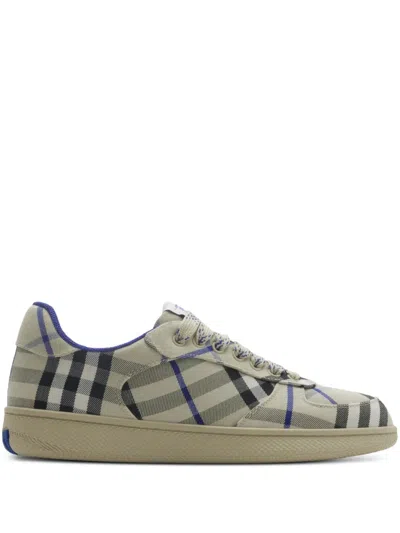 Burberry Terrace Checked Sneakers In Neutrals