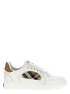 Burberry White Leather Sneaker Terrace And Check In White