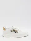 Burberry Low Top Sneakers Padded Collar Rubber Sole In White