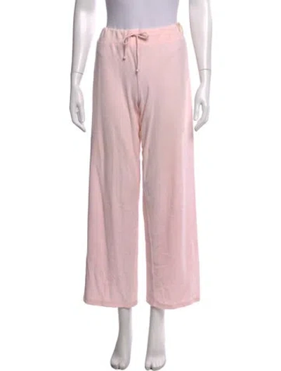 Pre-owned Burberry Terry Cloth Wide Leg Pants In Pink
