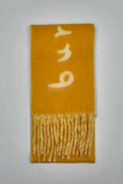 Burberry Text Jacquard Scarf In Brown