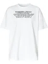 Burberry White Text Print T-shirt In White