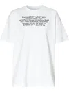 Burberry White Text Print T-shirt In White
