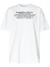 Burberry White Text Print T-shirt In White