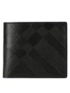 Burberry Textured Calf Grain Leather Wallet In Black