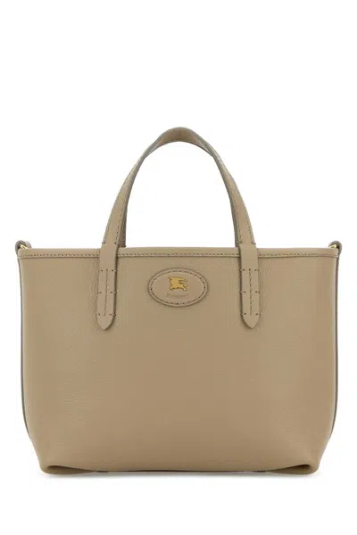 Burberry Textured Calfskin Tote Bag In Brown