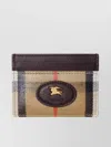 Burberry Textured Finish Cardholder Featuring Contrast Stitching In Brown