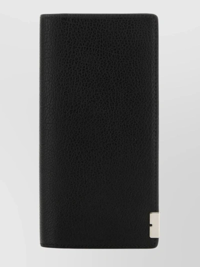 Burberry Textured Leather Bifold Wallet In Black