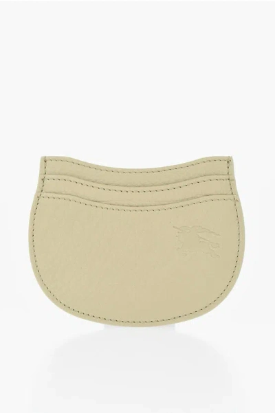 Burberry Textured Leather Rocking Horse Card Holder In Neutral