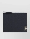 BURBERRY TEXTURED LEATHER ZIP CARDHOLDER