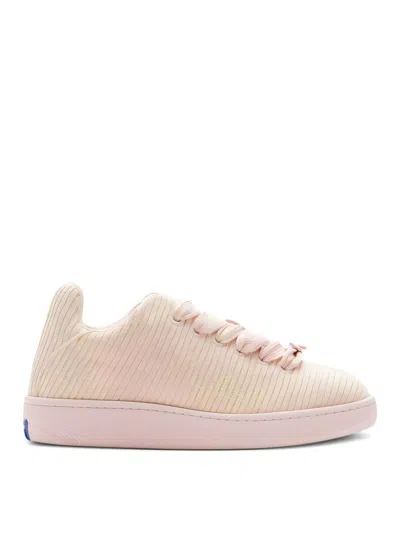 Burberry Textured Upper Sneakers With Unique Laces And Chunky Sole In Neutrals