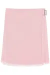 Burberry Pleated Mini Skirt With Belted Detail In Pink