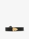 Burberry Thin Leather B Shield End Belt In Black