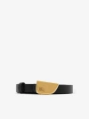 Burberry Shield Ekd Leather Belt In Black/gold
