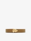 Burberry Thin Leather B Shield End Belt In Shrew