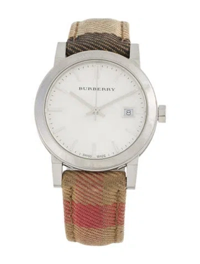 Pre-owned Burberry The City Watch, 34mm In Multi
