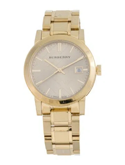 Pre-owned Burberry The City Watch, 34mm In Multi