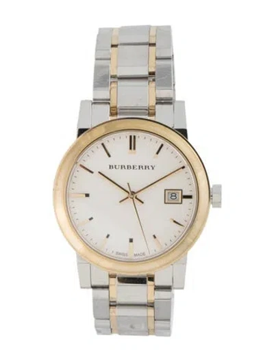 Pre-owned Burberry The City Watch, 35mm In Multi