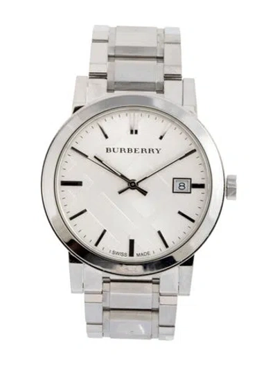 Pre-owned Burberry The City Watch, 38mm In Multi