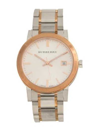 Pre-owned Burberry The City Watch, 38mm In Multicolor