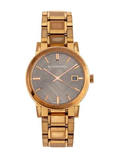 Pre-owned Burberry The City Watch, 38mm In Multicolor