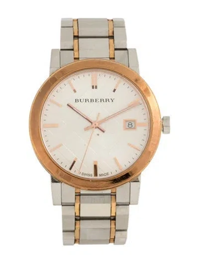 Pre-owned Burberry The City Watch, 39mm In Multicolor