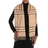 Burberry The Classic Check Cashmere Scarf- Mid Camel