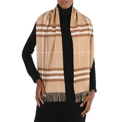 Burberry The Classic Check Cashmere Scarf- Mid Camel
