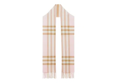 Pre-owned Burberry The Classic Check Cashmere Scarf In Alabaster
