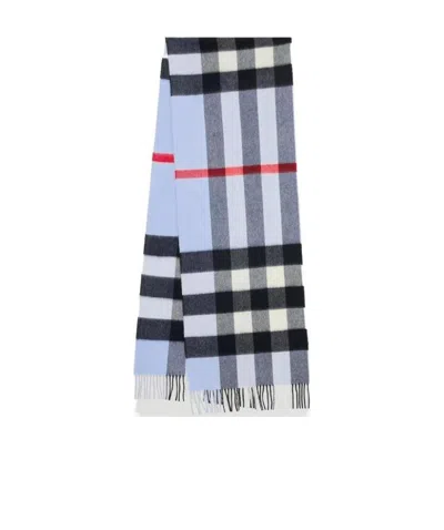 Burberry The Classic Check-pattern Scarf In Blue