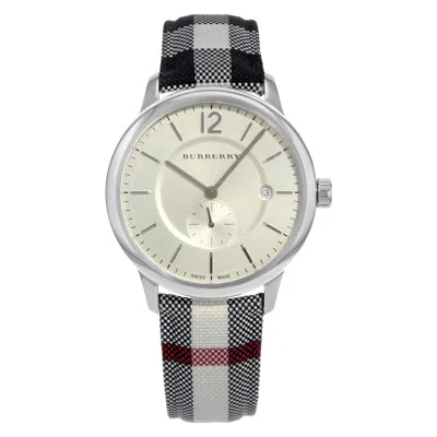 Pre-owned Burberry The Classic Round Silver Dial Steel Quartz Unisex Watch Bu10002 In Multi