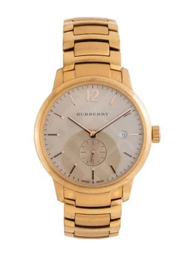 Pre-owned Burberry The Classic Round Watch, 40mm In Multicolor