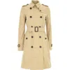 Burberry The Kensington Long Trench Coat In Yellow/red