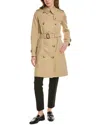 Burberry Belted Double-breasted Trench Coat With Epaulettes And Storm Flap In Brown