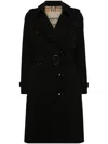 Burberry Women Kensington Cotton Trench Coat In Black