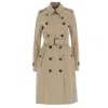 Burberry Mid-length Kensington Heritage Trench Coat In Yellow