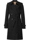 Burberry The Mid-length Kensington Heritage Trench In Black