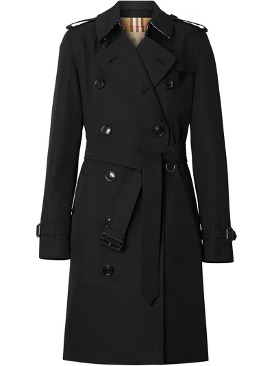 Burberry The Mid-length Kensington Heritage Trench In Black