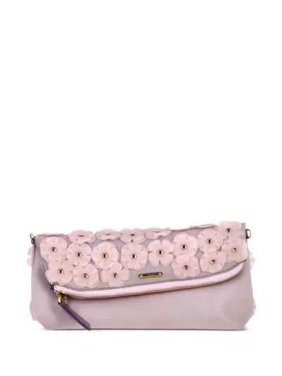 Pre-owned Burberry The Petal Clutch Bag In Purple