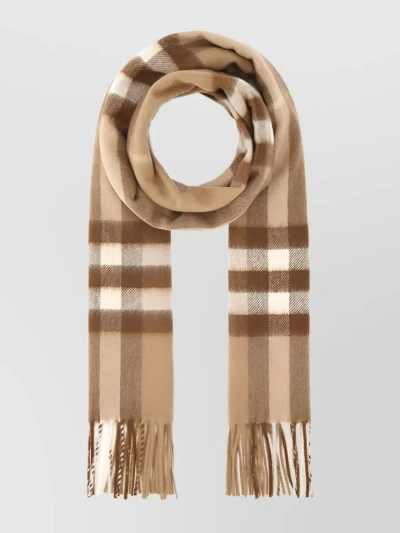 Burberry The Timeless Checkered Cashmere Scarf In Brown