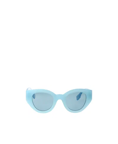 Burberry Thick-framed Logo Sunglasses In Blue