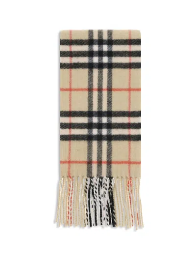 Burberry Thin Cashmere Check Scarf In Neutral
