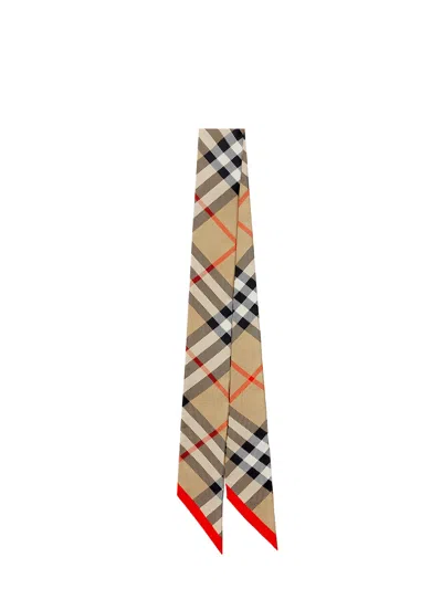 BURBERRY THIN CHECK SILK SCARF