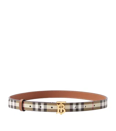 Burberry Thin Check Tb Belt In Multi