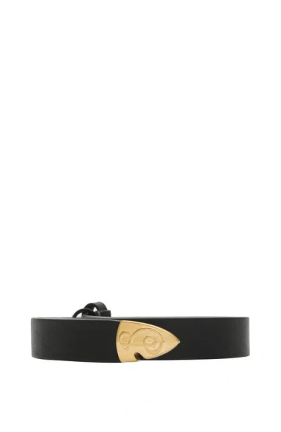 Burberry Thin Leather B Shield End Belt