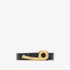 Burberry Thin Leather Bridle Belt In Black
