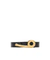 Burberry Thin Leather Bridle Belt In Black