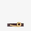 Burberry Thin Leather Bridle Belt In Burgundy