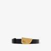 Burberry Shield Ekd Leather Belt In Black/gold