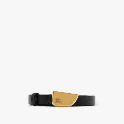Burberry Shield Ekd Leather Belt In Black/gold